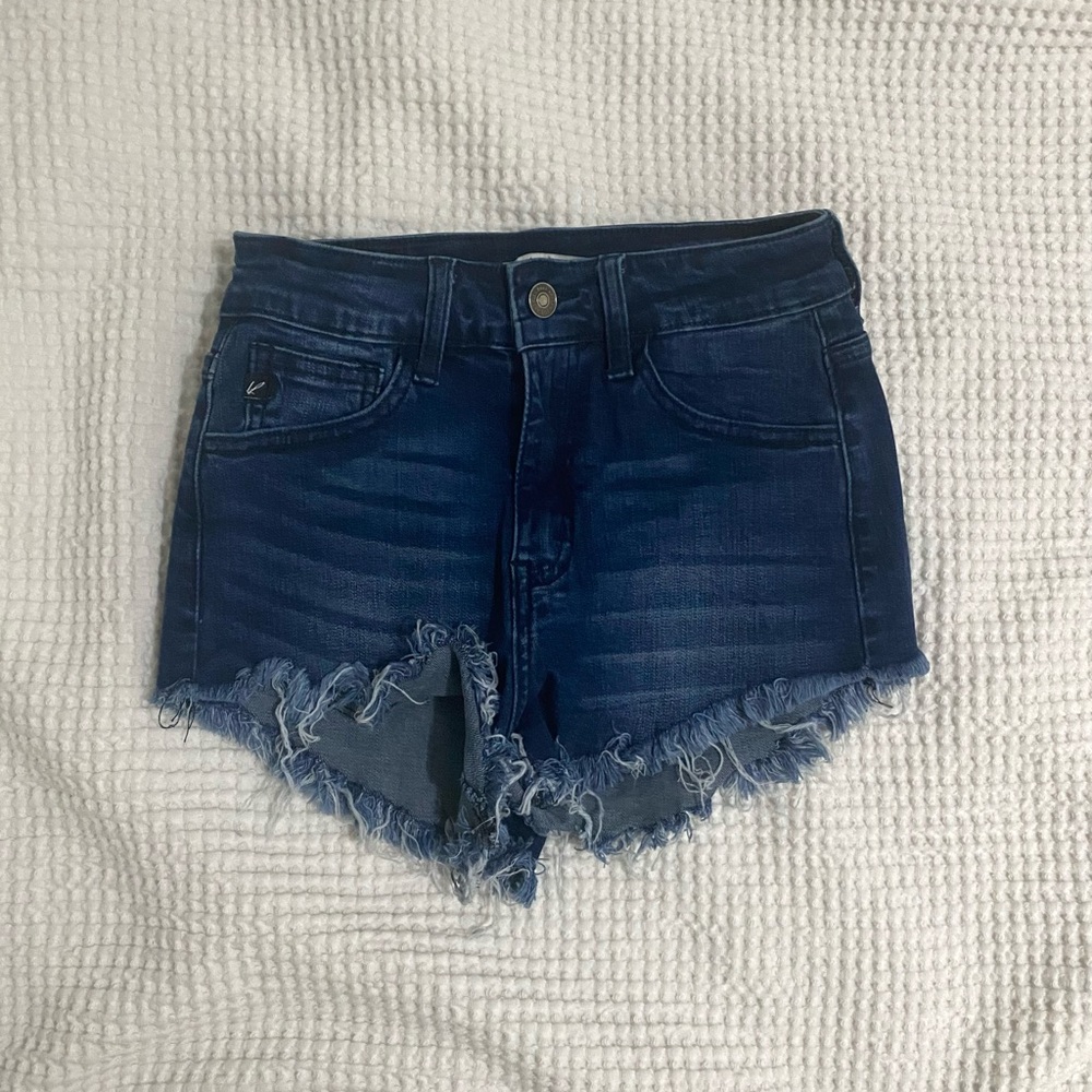 Denim Frayed Hem Women Shorts